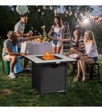 30 Inch Square Propane Gas Fire Pit Table Ceramic Tabletop