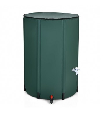 100 Gallon Portable Rain Barrel Water Collector Tank with Spigot Filter