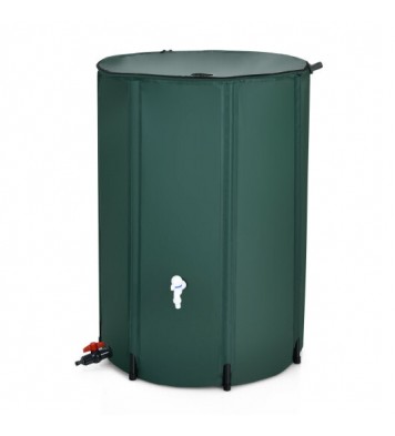 100 Gallon Portable Rain Barrel Water Collector Tank with Spigot Filter