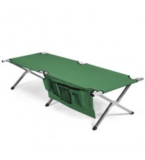 Folding Camping Cot Heavy-duty Camp Bed with Carry Bag-Green