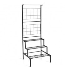 3-Tier Hanging Plant Stand with Grid Panel Display Shelf