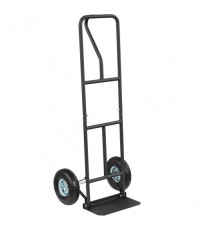 P-Handle Hand Truck with Foldable Load Plate for Warehouse Garage-Black