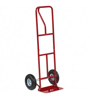 P-Handle Hand Truck with Foldable Load Plate for Warehouse Garage-Black