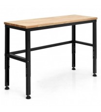 53 Inch Adjustable Heavy-Duty Workbench with Rubber Wood Top