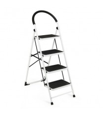 4-Step Folding Ladder with Anti-Slip Pedal Platform 330Lbs Capacity