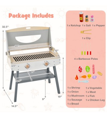 Kids Barbecue Grill Playset for Girls and Boys Aged 3+