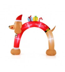 8 Feet Lighted Inflatable Christmas Dachshund Arch with Air Blower