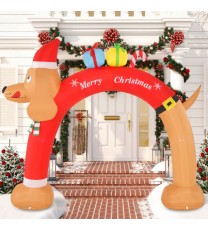 8 Feet Lighted Inflatable Christmas Dachshund Arch with Air Blower