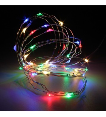 4M 40 LED Silver Wire Fairy String Light Battery Powered Waterproof Xmas Party Decor