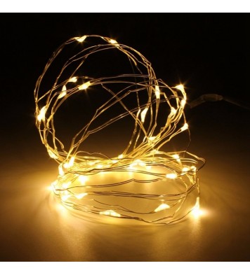 4M 40 LED Silver Wire Fairy String Light Battery Powered Waterproof Xmas Party Decor