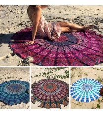 Honana WX-16 150cm Bohemian Thin Chiffon Beach Towel Mat Mandala Round Silk Scarf Bed Sheet Tapestry