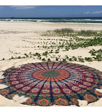 Honana WX-16 150cm Bohemian Thin Chiffon Beach Towel Mat Mandala Round Silk Scarf Bed Sheet Tapestry