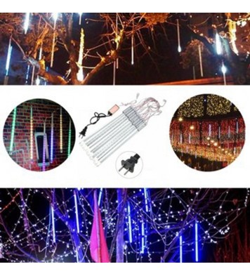 10Tubes 30cm 300LED Meteor Shower Rain Light Christmas Xmas Tree Decor with Driver US Plug