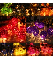 35 LED Rattan Ball String Light Home Garden Fairy Colorful Lamp Wedding Party Xmas Decor