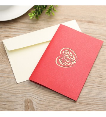 Creative Red Paper Carving 3D Card ThanksGiving Day Gift For Families Toys