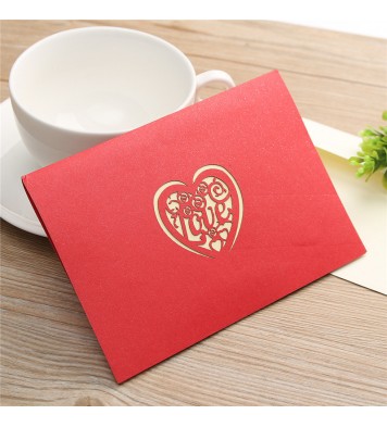 Creative Red Paper Carving 3D Card ThanksGiving Day Gift For Families Toys