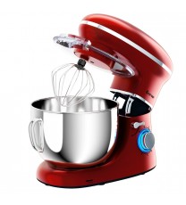 6.3 Quart Tilt-Head Food Stand Mixer 6 Speed 660W-Red - Color: Red