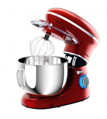 6.3 Quart Tilt-Head Food Stand Mixer 6 Speed 660W-Red - Color: Red