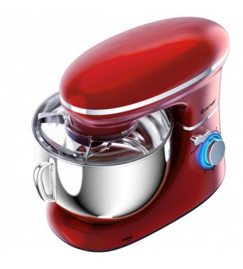 6.3 Quart Tilt-Head Food Stand Mixer 6 Speed 660W-Red - Color: Red