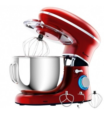 6.3 Quart Tilt-Head Food Stand Mixer 6 Speed 660W-Red - Color: Red