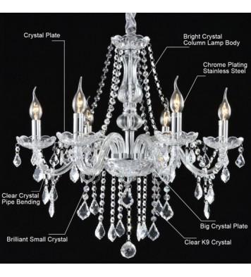 Elegant Crystal Chandelier Ceiling Light - Color: Transparent