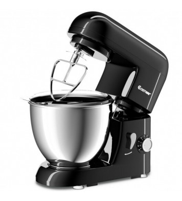 4.3 Qt 550 W Tilt-Head Stainless Steel Bowl Electric Food Stand Mixer-Black - Color: Black