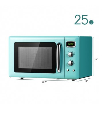 0.9 Cu.ft Retro Countertop Compact Microwave Oven-Green - Color: Green