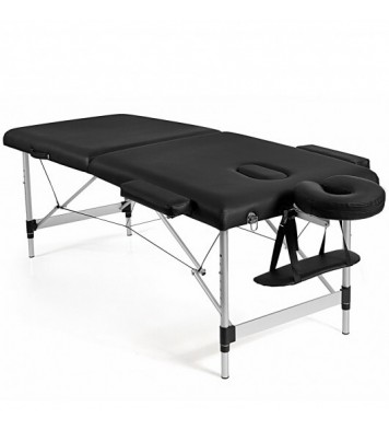 84 Inch L Portable Adjustable Massage Bed with Carry Case for Facial Salon Spa -Black - Color: Black