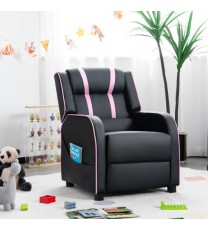 Kids Recliner Chair with Side Pockets and Footrest-Pink - Color: Pink