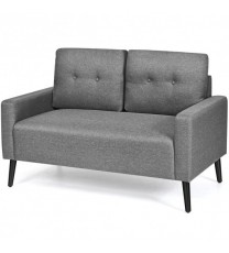 55 Inch Modern Loveseat Sofa with Cloth Cushion-Gray - Color: Gray