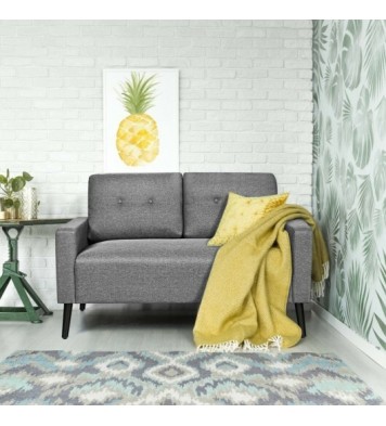 55 Inch Modern Loveseat Sofa with Cloth Cushion-Gray - Color: Gray