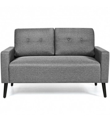 55 Inch Modern Loveseat Sofa with Cloth Cushion-Gray - Color: Gray