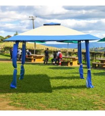 13 Feet x 13 Feet Pop Up Canopy Tent Instant Outdoor Folding Canopy Shelter-Blue - Color: Blue