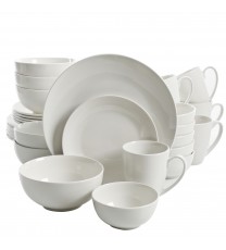 Gibson Home Ogalla 30 Piece Porcelain Dinnerware Set in White