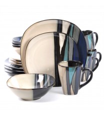 Gibson Elite Althea 16-Piece Dinnerware Set, Teal