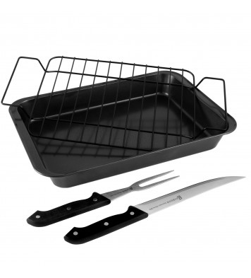 Gibson Home Reilly 4-Piece Non-Stick Carbon Steel Roaster Set