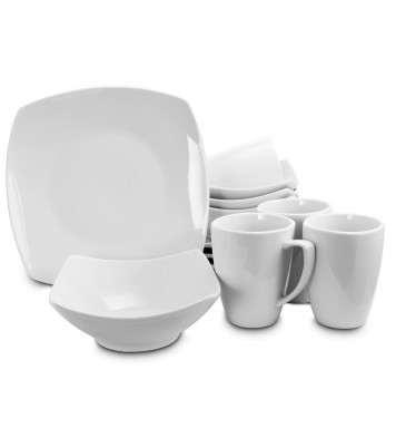 Gibson Home Zen Buffetware Square 12 Piece Dinnerware Set