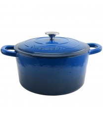 Crock Pot Artisan 7 Quart Round Cast Iron Dutch Oven in Sapphire Blue