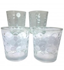 Gibson Home Great Foundations 4-Piece 13 oz. Double Old Fashioned Glass Set, Bubbles Pattern