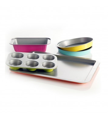 Gibson Home Color Splash Lyneham 5 pc Carbon Steel Bakeware Set