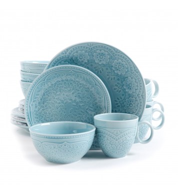 Gibson Elite Alemany 16-Piece Dinnerware Set, Aqua