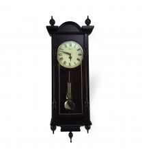 Bedford Clock Collection Grand 31 Inch Chiming Pendulum Wall Clock in Antique Mahogany Cherry Finish