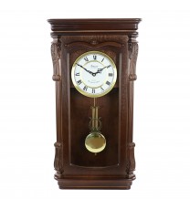 Bedford Clock Collection Chestnut Chiming Pendulum Wall Clock