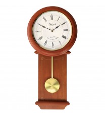 Bedford Clock Collection Olivia 24.5 Inch Cherry Wood Chiming Pendulum Wall Clock