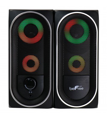 beFree Sound 2.0 Computer Gaming Speakers with LED RGB Lights