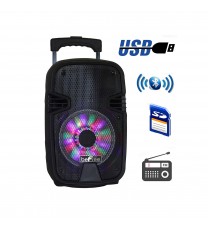 beFree Sound 8 Inch Bluetooth Portable Party Speaker with USB, SD and Reactive Lights