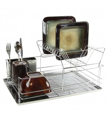 MegaChef 15.5 Inch Stainless Iron Shelf Dish Rack