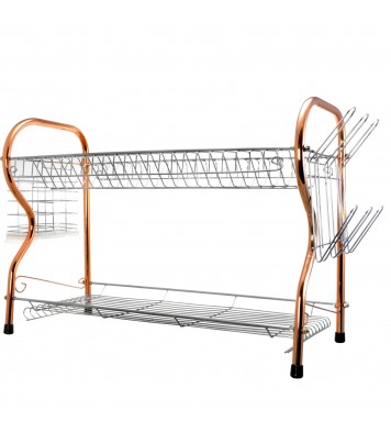 Better Chef 2-Tier 22 in. Chrome Plated Dish Rack in Copper