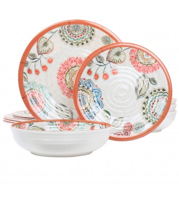 Elama Ester 12 Piece Melamine Dinnerware Set