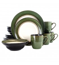 Elama Grand Jade 16 Piece Luxurious Stoneware Dinnerware with Complete Setting for 4, 16pc